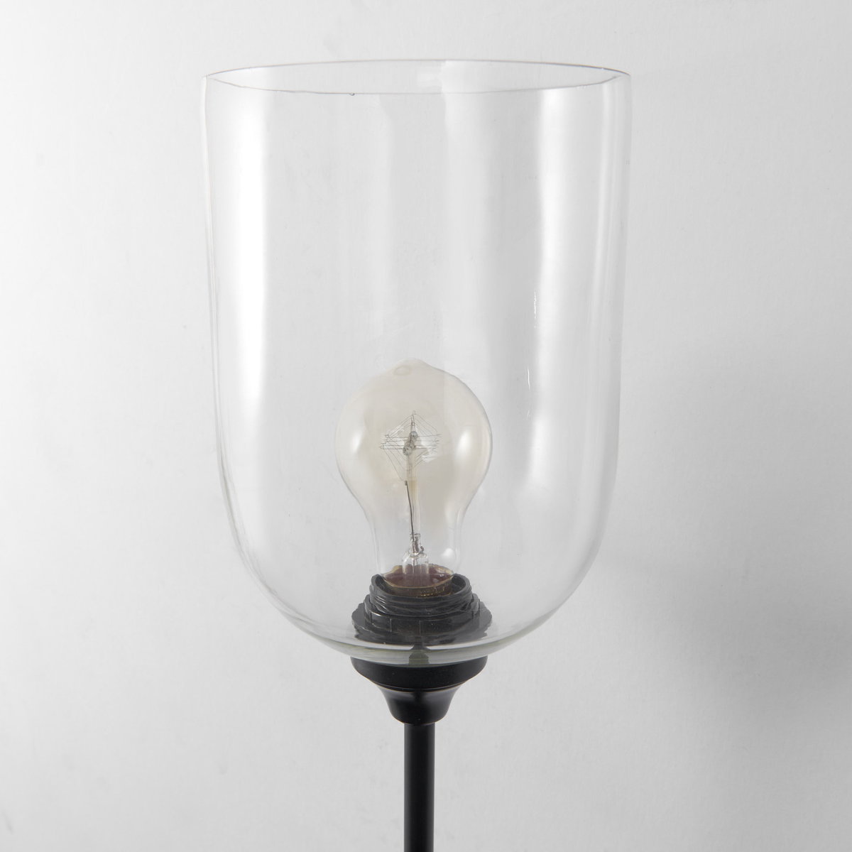 Clyde 6.0L x 8.0W x 37.0H Matte Black with Glass Round Wall Sconce, by Mercana, 6" length x 8" width x 35" height View 5