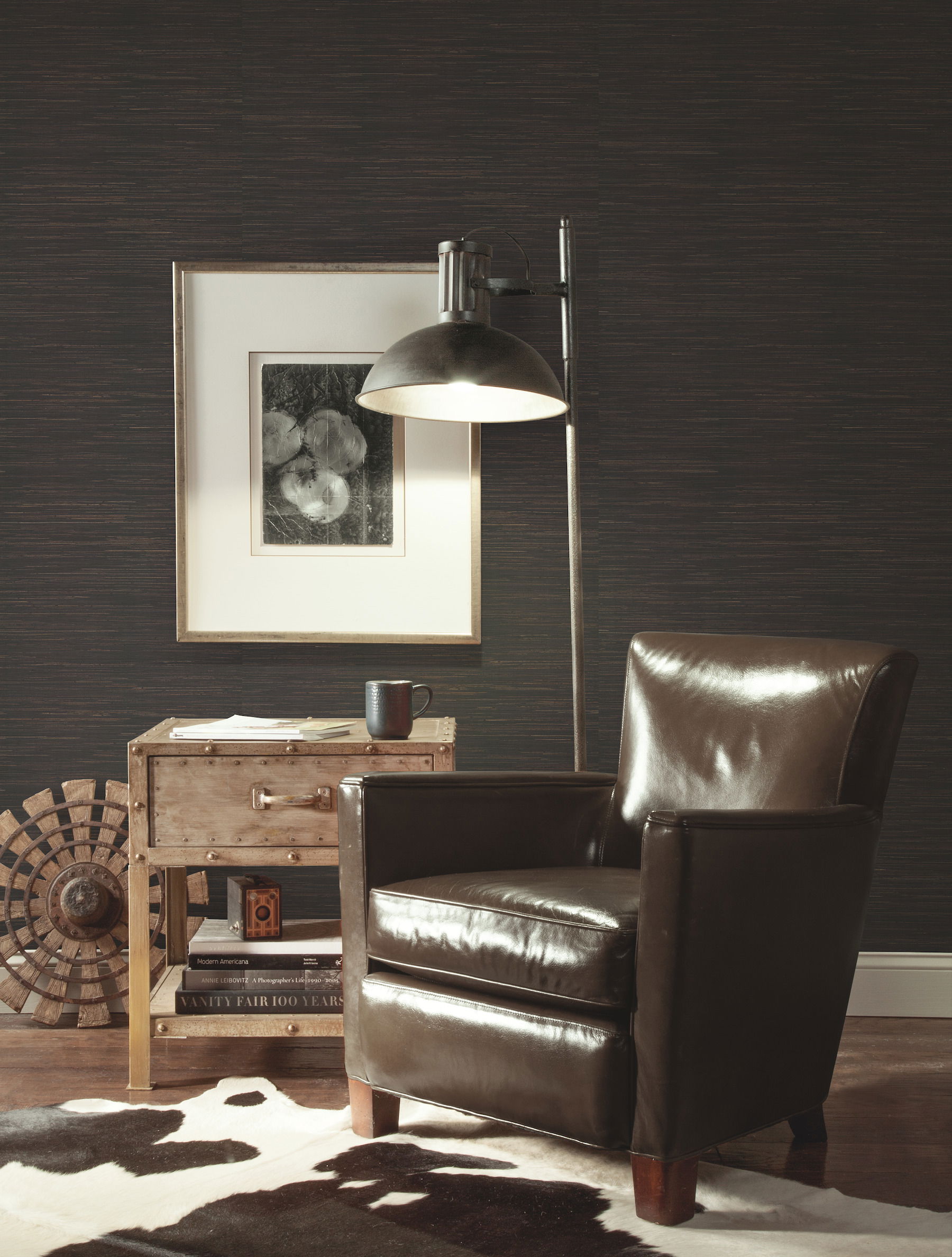 Inked Grass Charcoal Wallpaper, by York Wall, 24' length x 3' width x 0.02" depth View 4