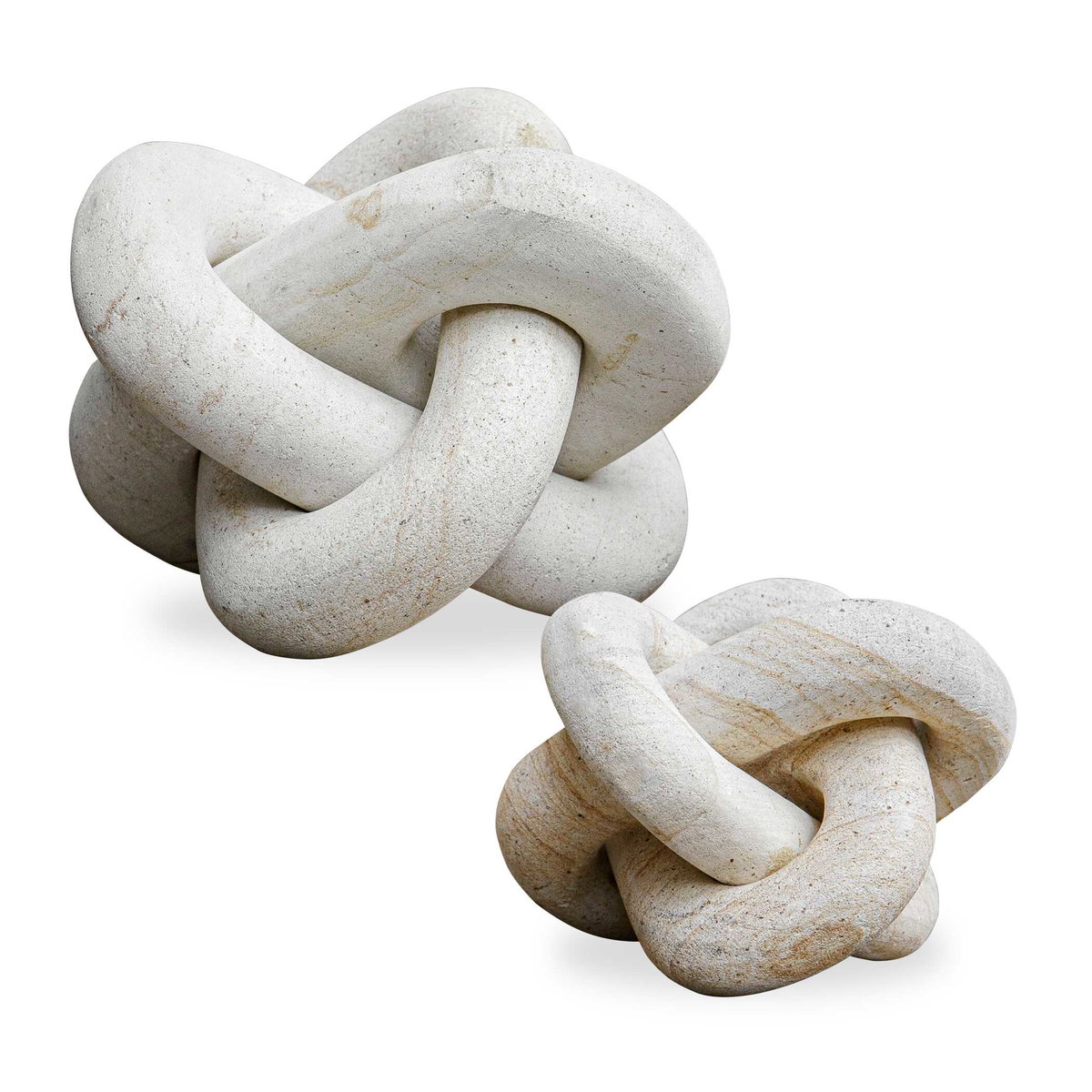 Limestone Link Sculptures Set/2, Decorative by Uttermost, 7.25" width x 7.25" height x 7.25" depth View 1