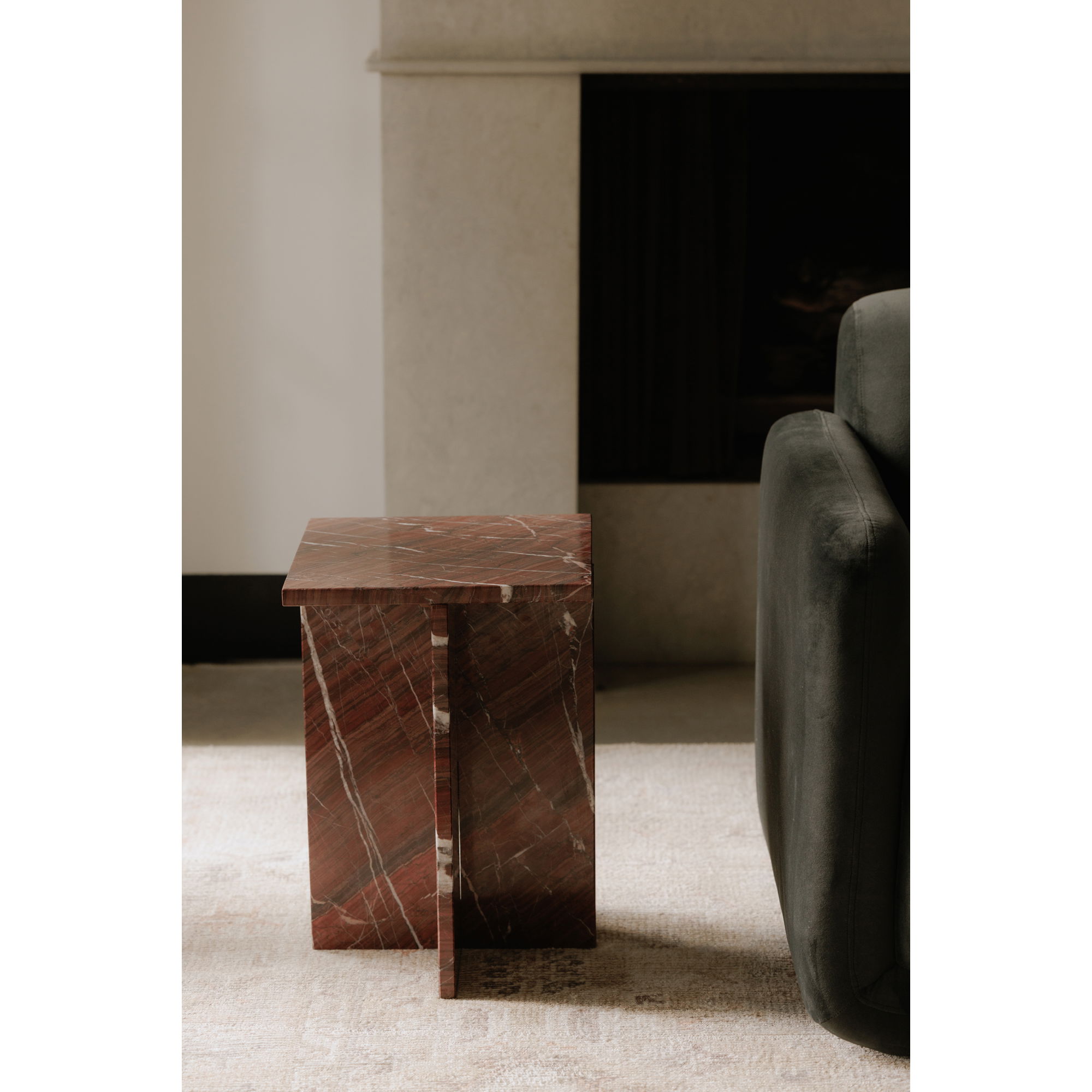 Blair Accent Table Rosso Levanto Marble large image 