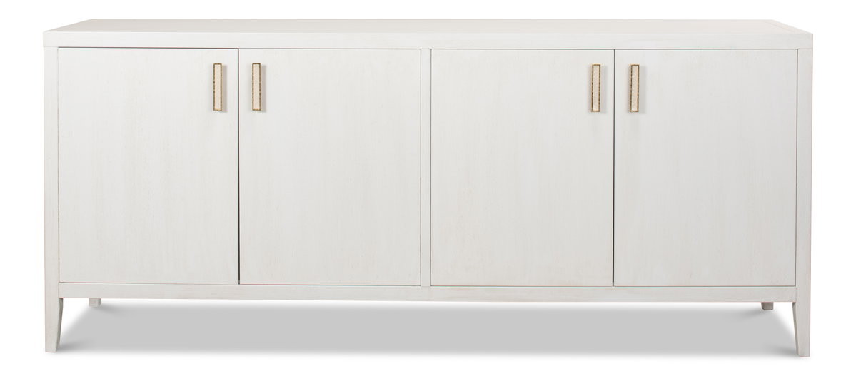 Blanco 4 Door Buffet  Cortina White, by Sarreid, 1'6" length x 6'8" width x 2'10" height View 2
