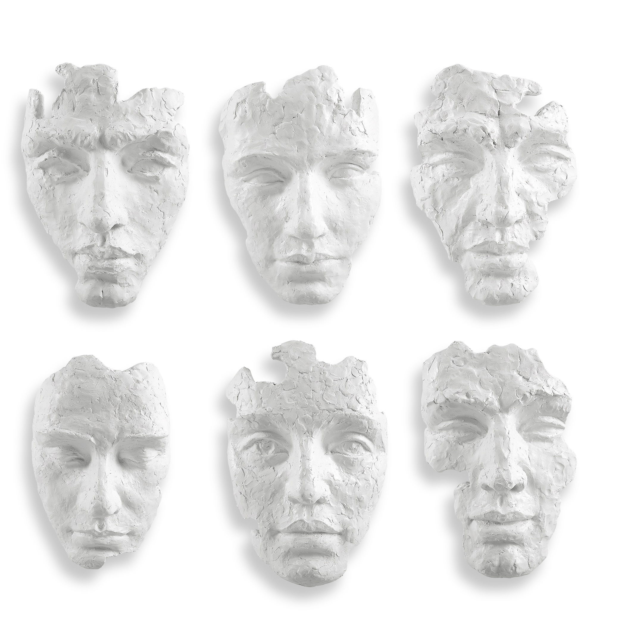 Self-Portrait White Mask Wall Decor, Set/6 large image 
