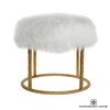 Stud PoufGold LeafWhite Fur, Seating by Global Views, 21.5" height thumbnail 6
