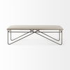 Camille  Cream Fabric Seat with Metal Frame Bench thumbnail 3