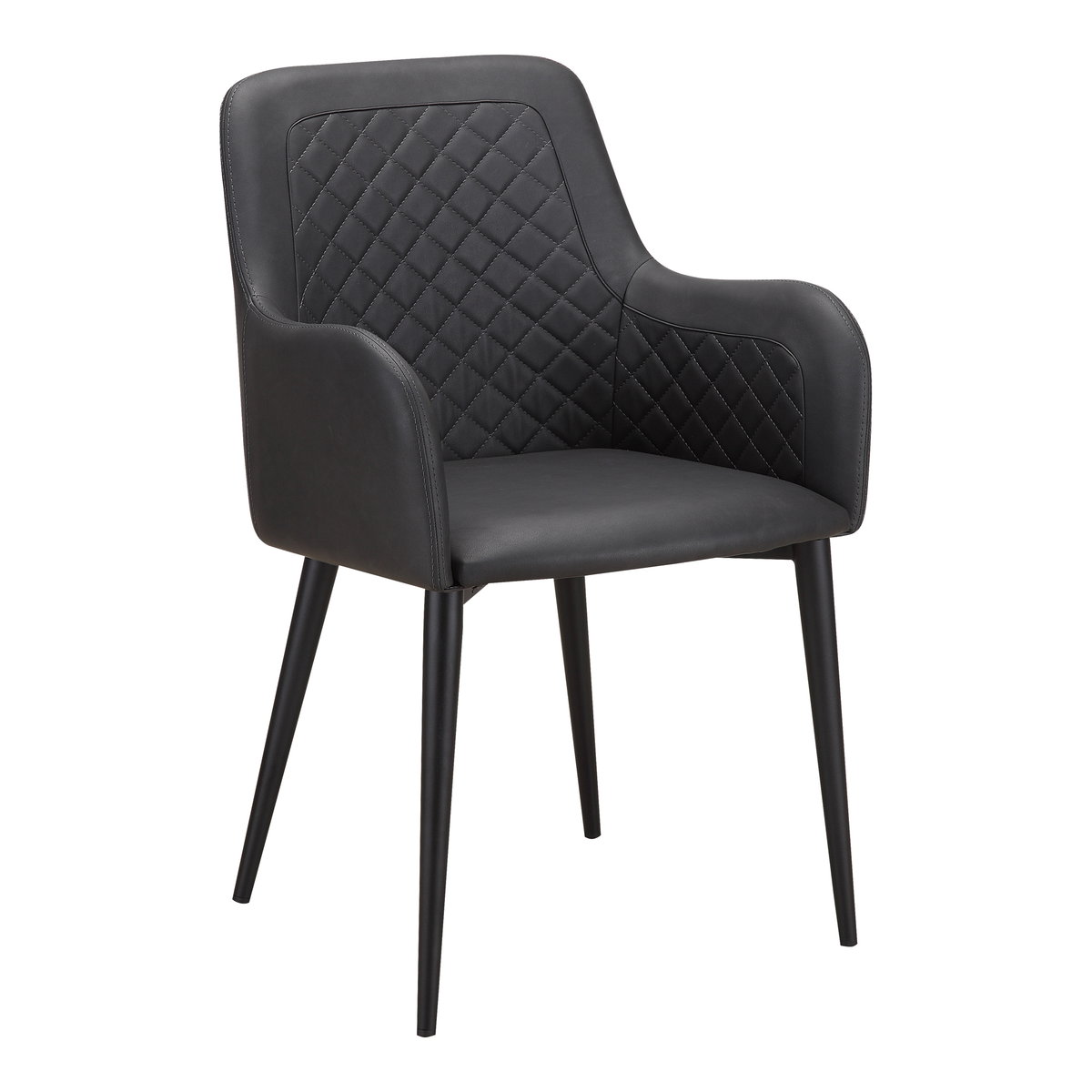 Cantata Dining Chair Slate Vegan Leather - Set Of Two, by Moe's Home, 22" width x 34.6" height x 23" depth View 4