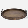 Reine Round Wooden Tray, Decorative Tray by Uttermost, 23.5" width x 4.25" height x 23.5" depth thumbnail 1