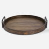 Reine Round Wooden Tray, Decorative by Uttermost, 23.5" width x 4.25" height x 23.5" depth thumbnail 1