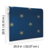 Star Splendor Navy & Metallic Gold Peel & Stick Wallpaper thumbnail 13