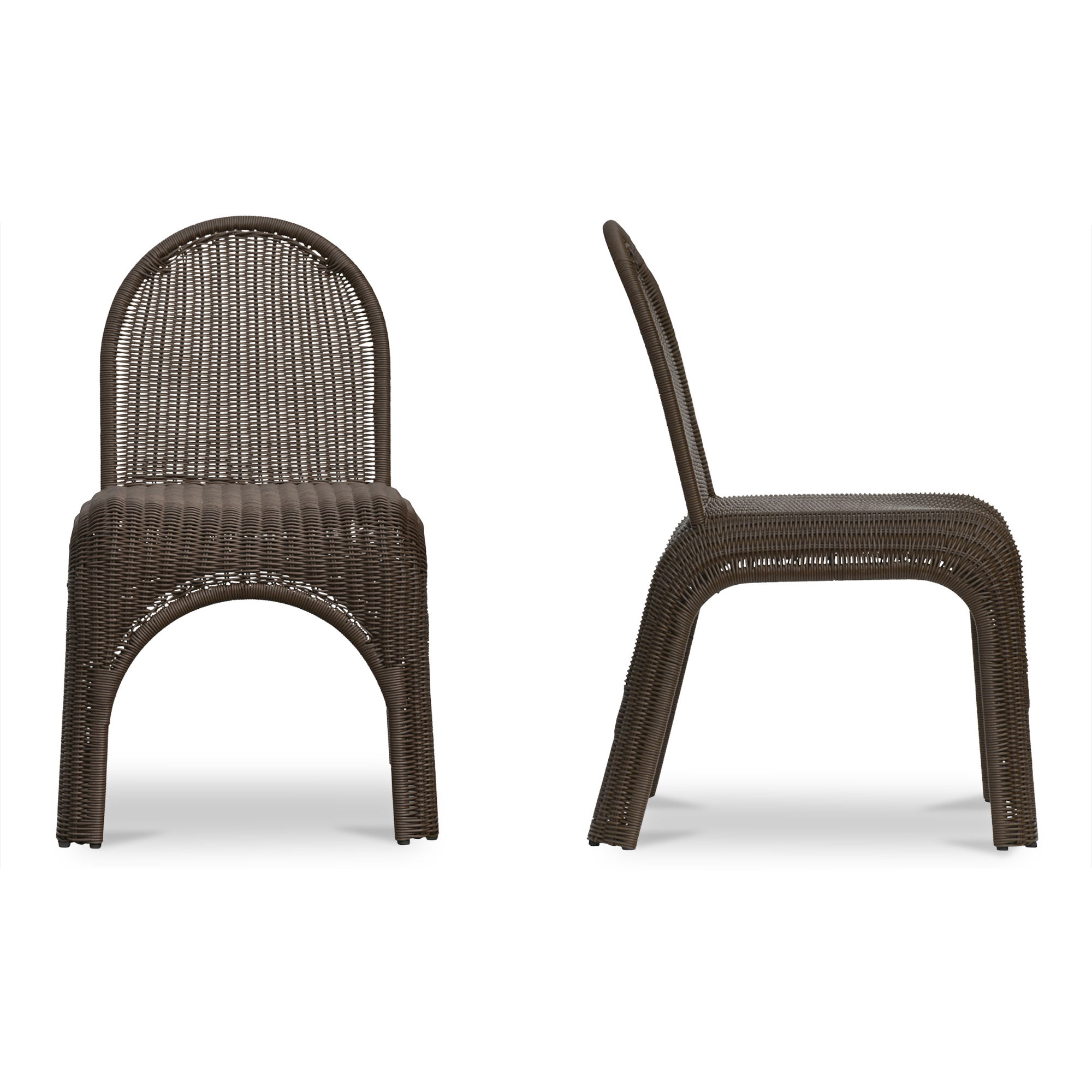 Kendall Outdoor Dining Chair Brown-set Of Two, by Moe's Home, 23.5" width x 31" height x 23" depth View 4