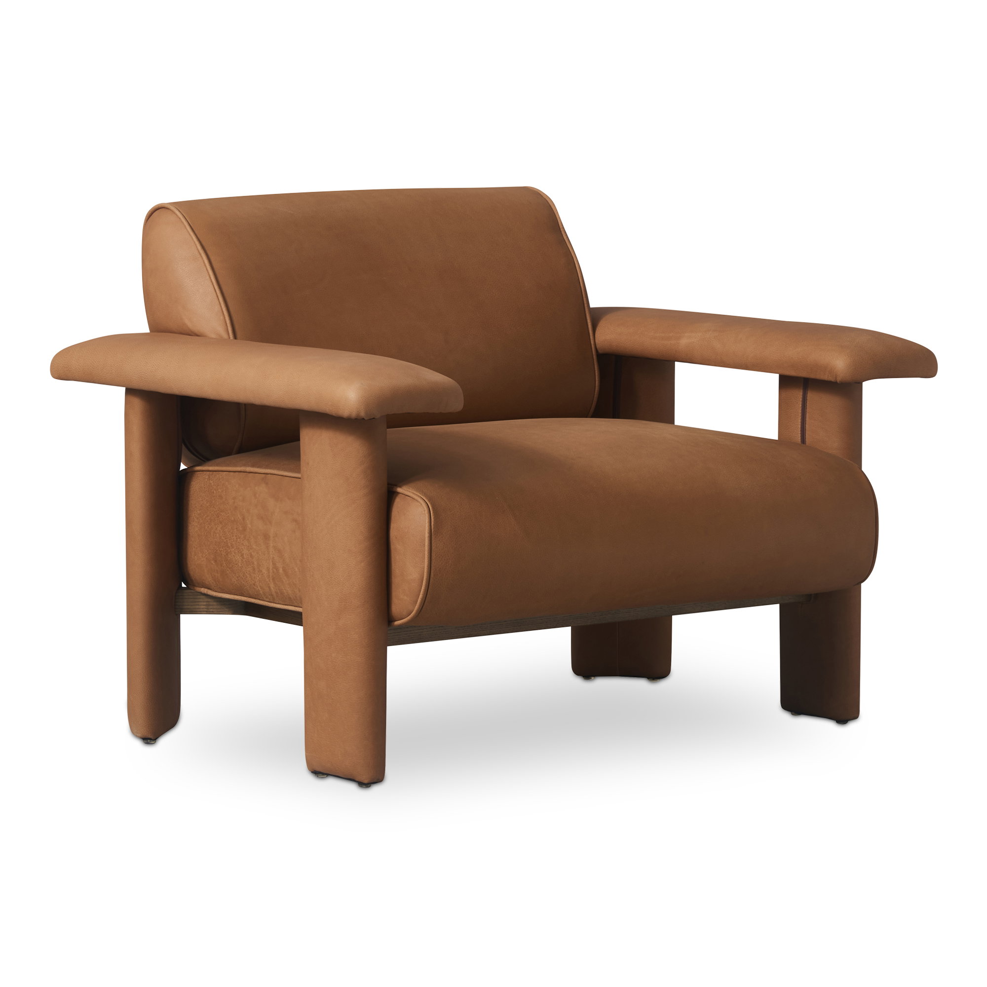 Marcello Lounge Chair Tan, Accent Chair by Moe's Home, 40.2" width x 29.9" height x 32.5" depth View 2