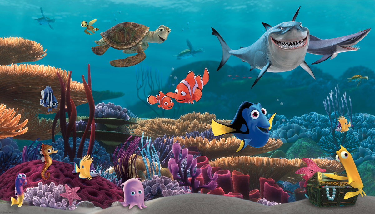 Finding Nemo Wall Mural, Wallpaper by York Wall, 1'6" length x 1'6" width x 0.02" depth