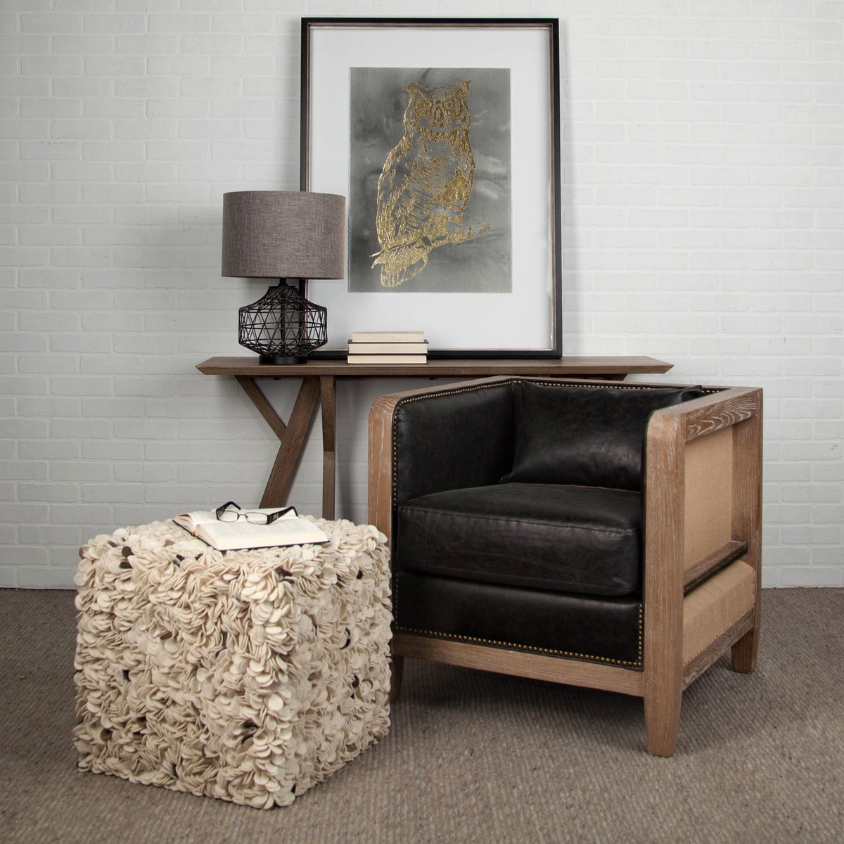 Clark (20'H) Bronze Barrel Metal Base Beige Linen Shade Table Lamp, by Mercana, 14" length x 14" width x 20" height View 2