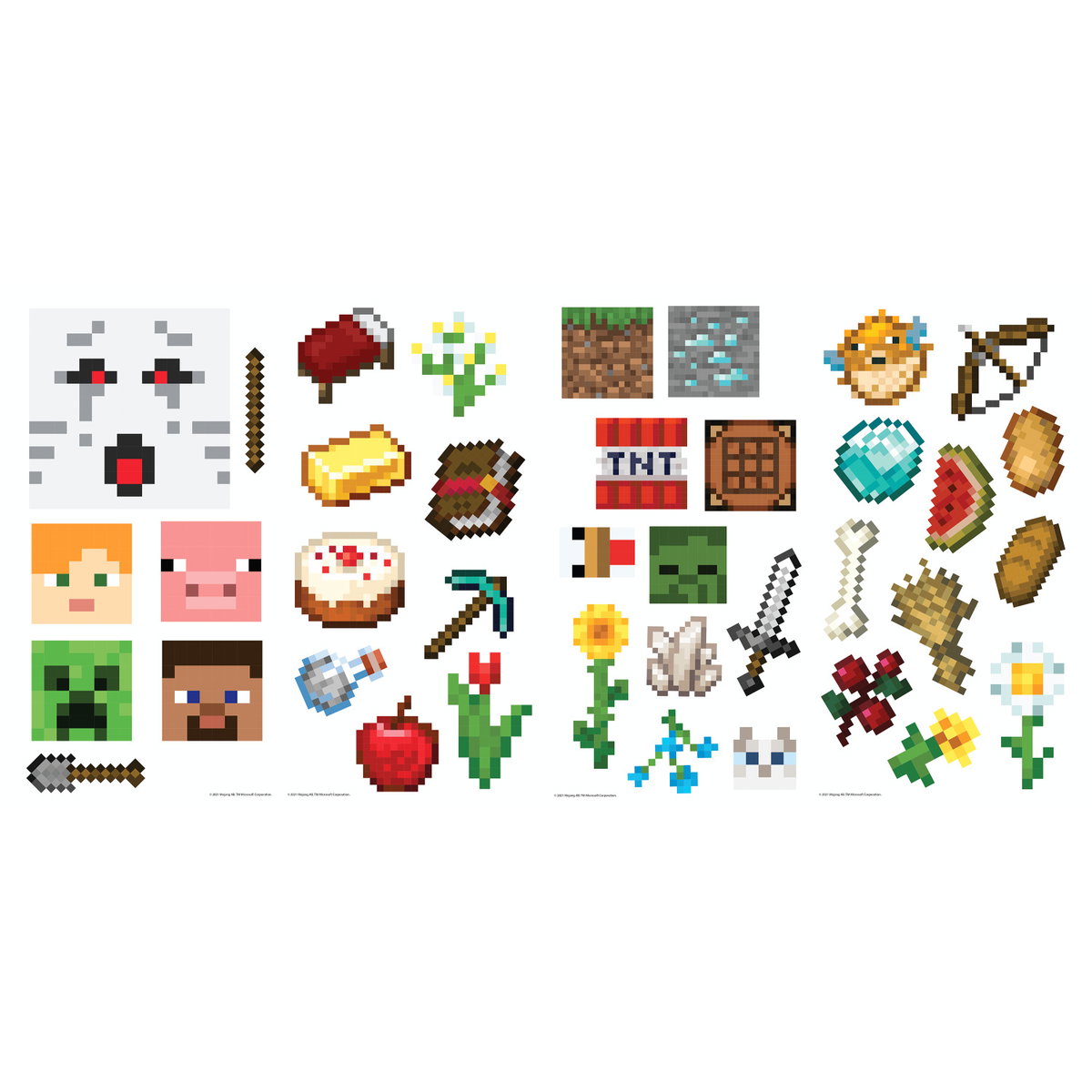 Minecraft Wall Decals, by York Wall, 1'4.8" length x 9" width x 2.45" depth