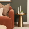 Roland Satin Brass Cast Aluminum Metal Accent Table, Side & End Table by Mercana, 18" length x 18" width x 20.75" height thumbnail 4