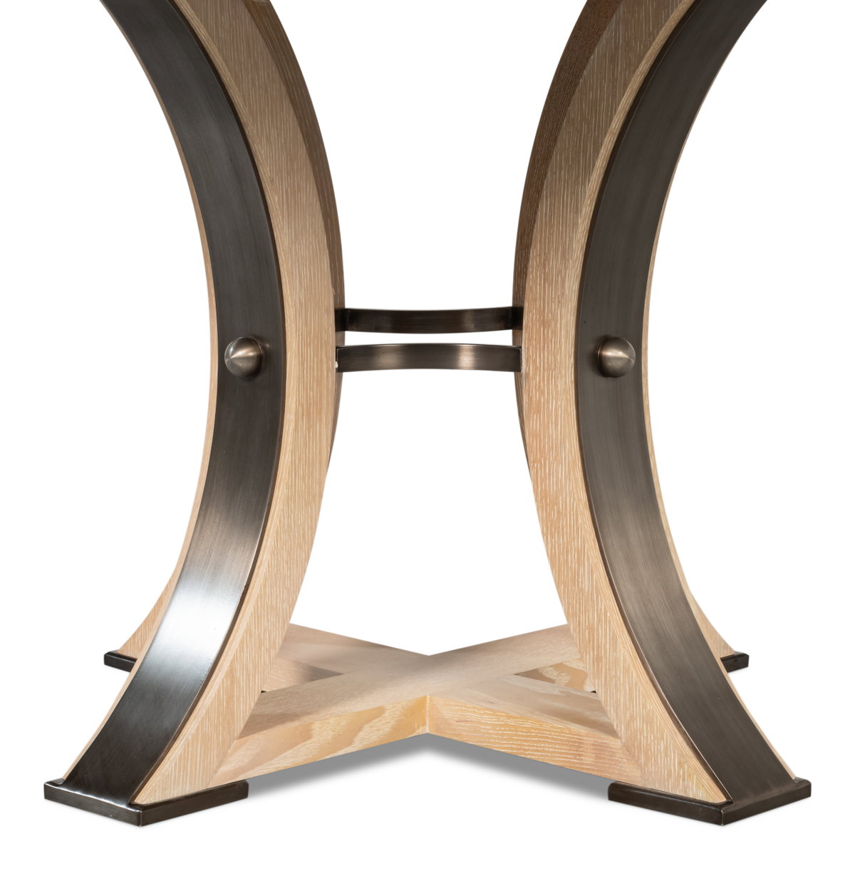 Tower Jupe Dining Table Med Bleached Oak, by Sarreid, 4'7" length x 4'7" width x 2'6" height View 6