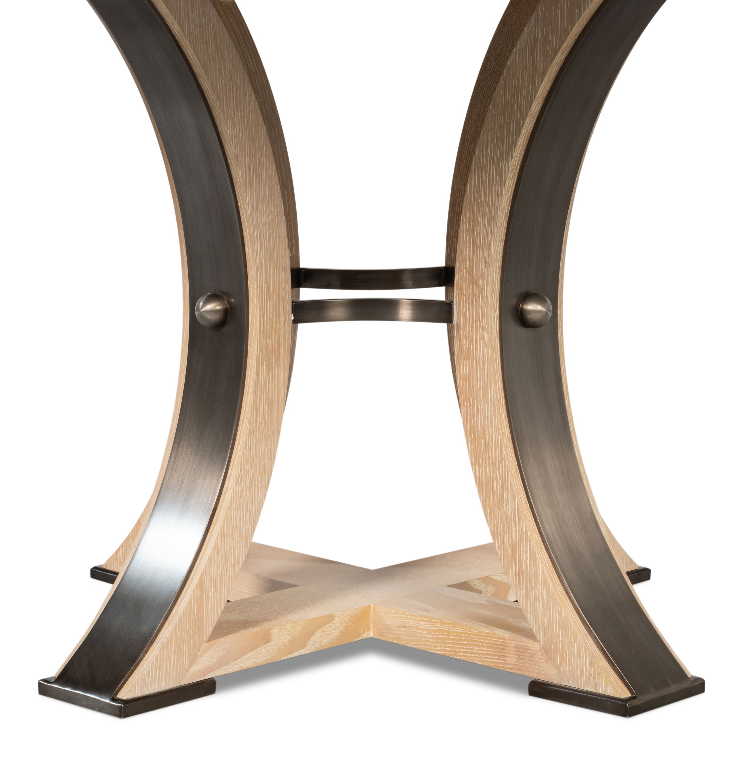 Tower Jupe Dining Table,Med,Bleached Oak, by Sarreid, 55" length x 55" width x 30" height View 6