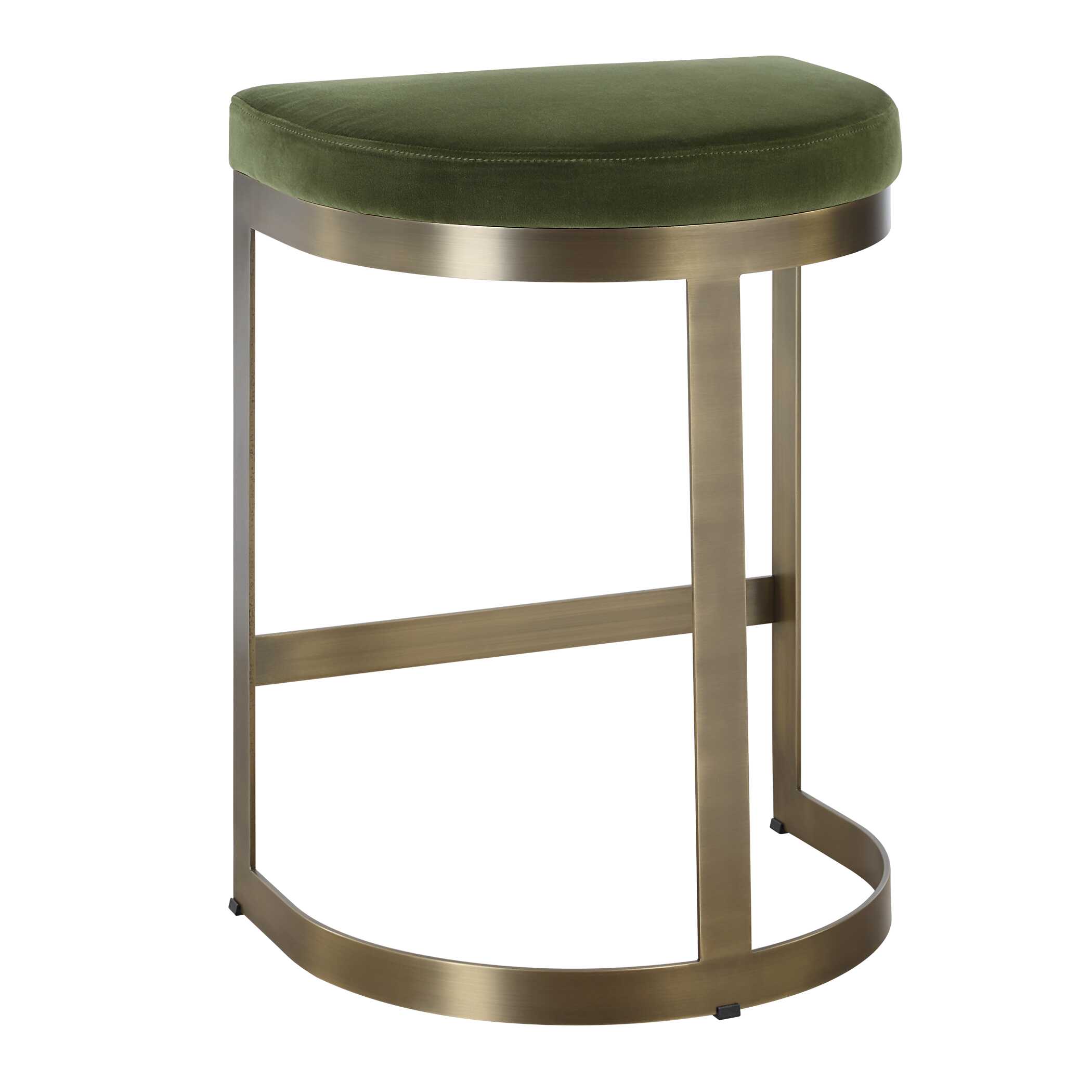 Ivanna Brass Moss Counter Stool, Furniture by Uttermost, 18" width x 26" height x 15" depth View 5