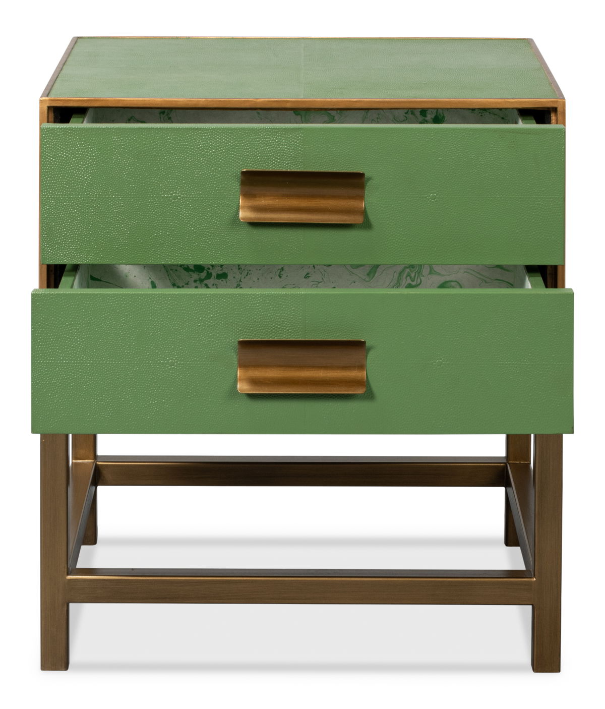 Gideon Shagreen Side Table  Watercress, by Sarreid, 1'6" length x 1'10" width x 2' height View 9