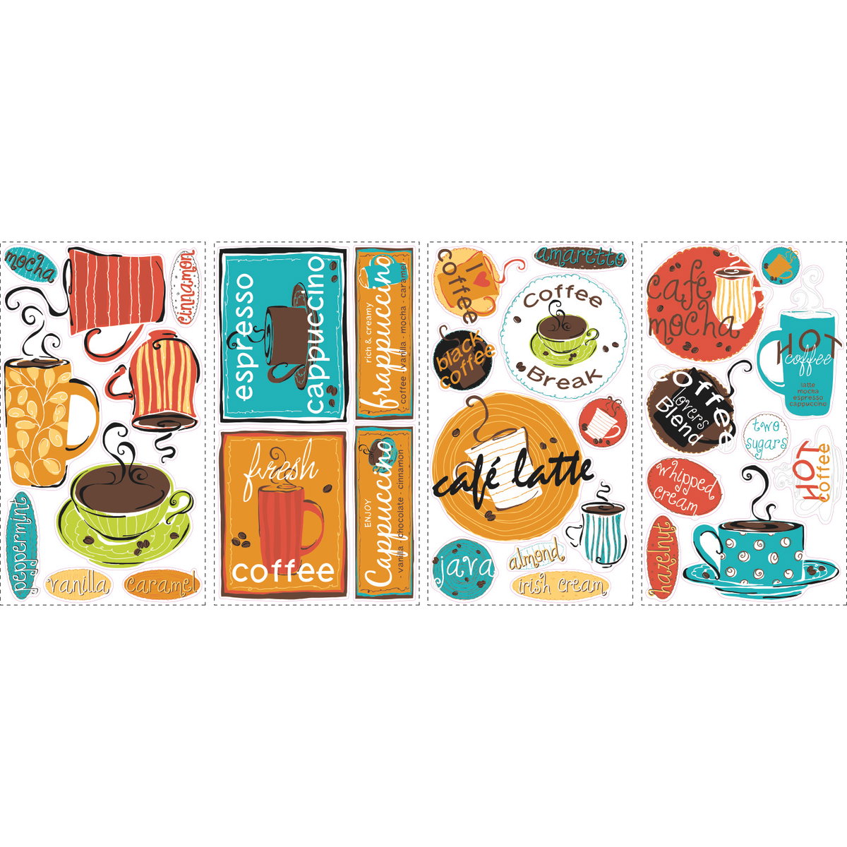 Cafe Wall Decals, by York Wall, 1'6" length x 10" width x 2" depth