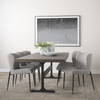 Araxi 95'L x 41'W Rectangular Trestle Dining Table | Brown Wood & Black Metal | Seats 8-10, by Mercana, 95" length x 41" width x 30" height thumbnail 2
