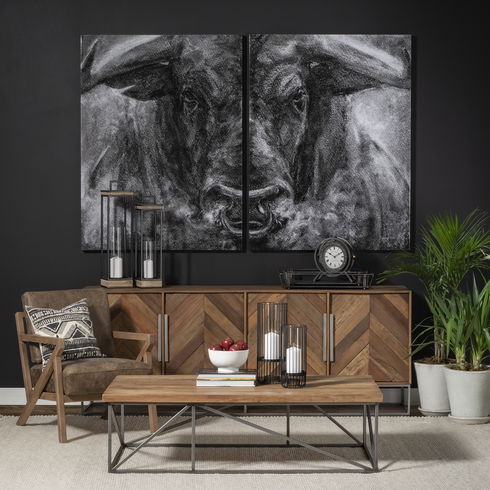 Velo II Large Black Metal Cylindrical Table Candle Holder