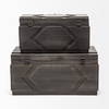 Cassia Set of 2 Brown Wooden Boxes, by Mercana, 11" length x 20" width x 9.87" height thumbnail 5