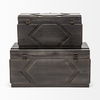 Cassia Set of 2 Brown Wooden Boxes, by Mercana, 11" length x 20" width x 9.87" height thumbnail 5