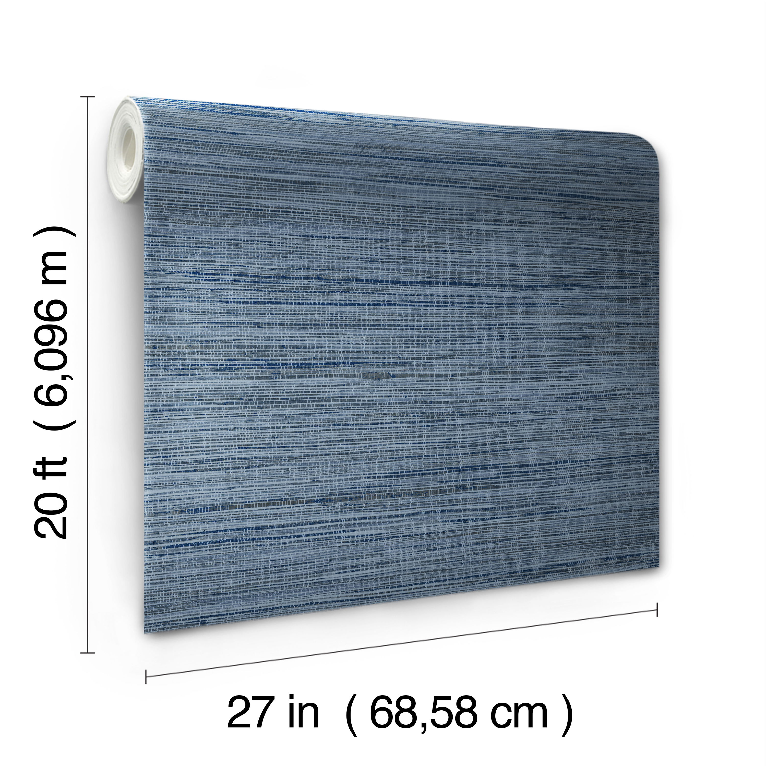 Bahia Grass Navy Peel & Stick Wallpaper large image 