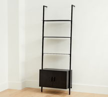 Online Designer Living Room Temple Street Metal/Wooden Three Tier Shelf With Cabinet