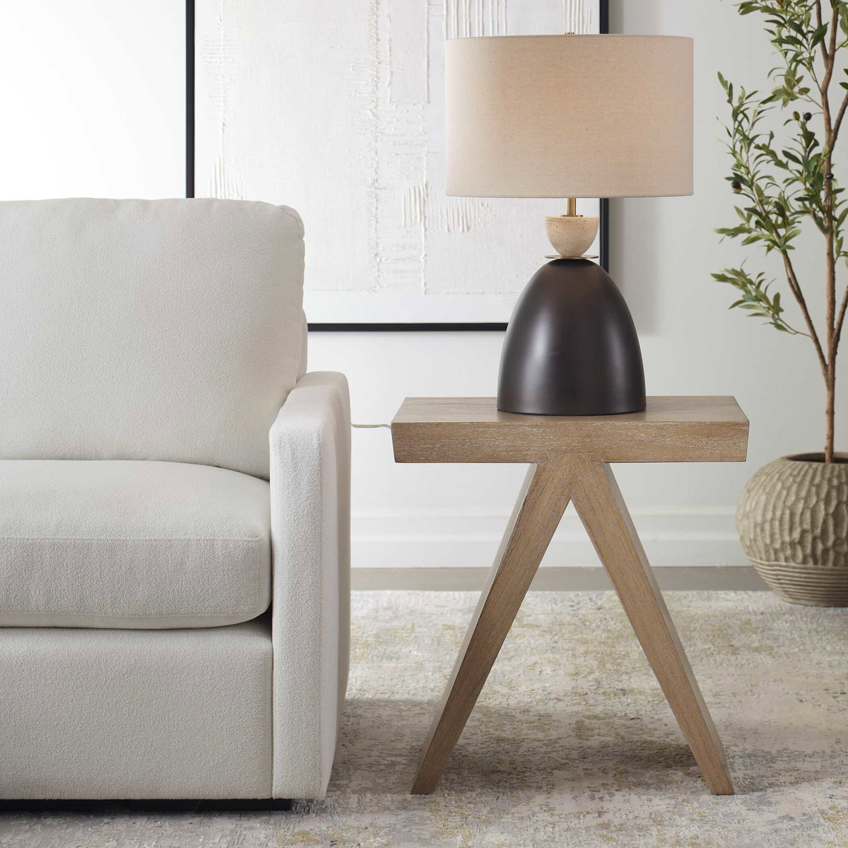 Pruitt Modern Accent Table, Side & End Table by Uttermost, 22.25" width x 24.25" height x 15.75" depth View 2