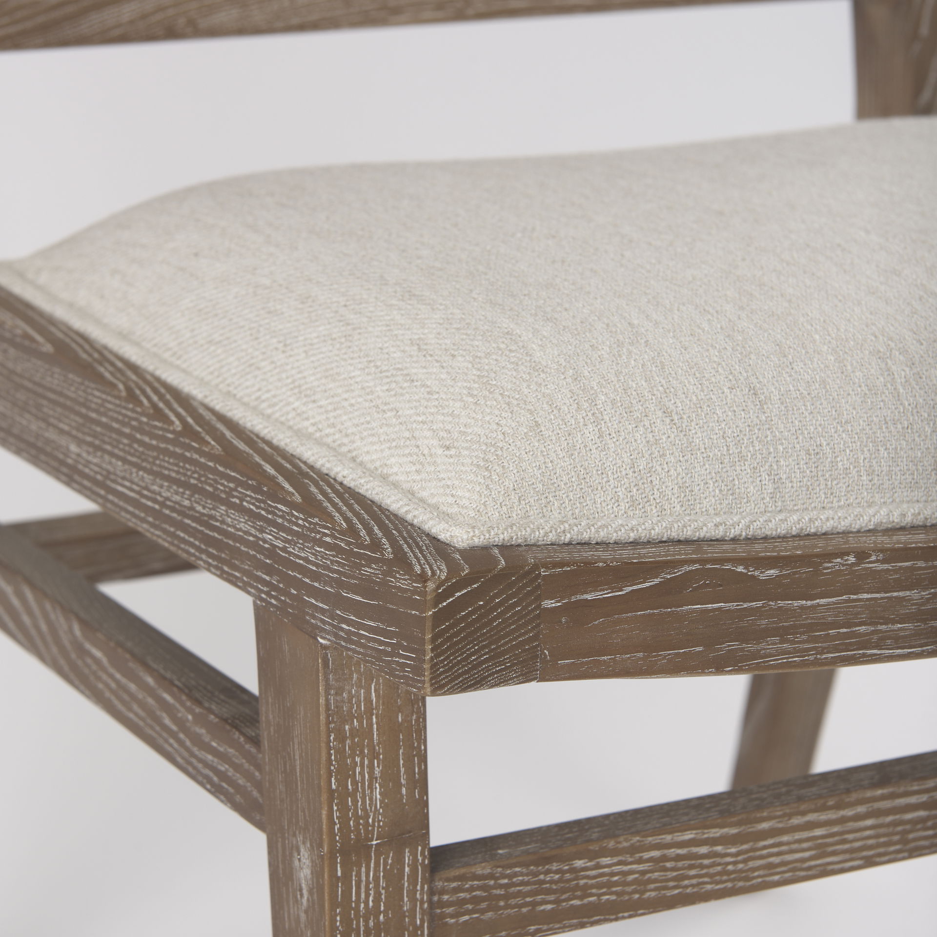Wynn  Cream Upholstered Fabric with Brown Wood Dining Chair large image 
