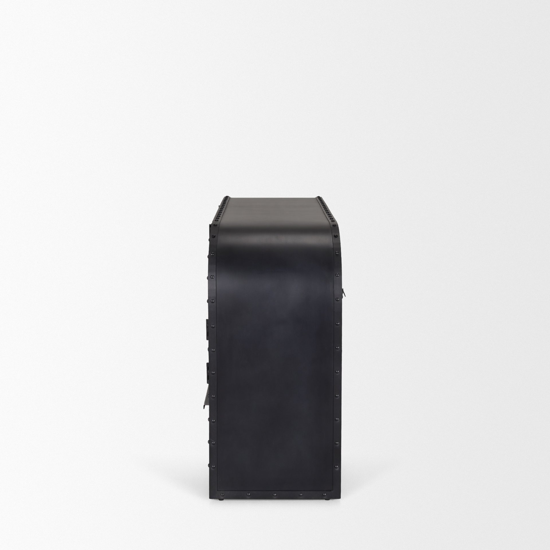 Gehry I 62.3x16.5 Black Metal Frame with Wood Accent 4 Cabinet Door Two Drawer Sideboard, Sideboards & Buffet by Mercana, 62.25" length x 16.5" width x 33.25" height View 4