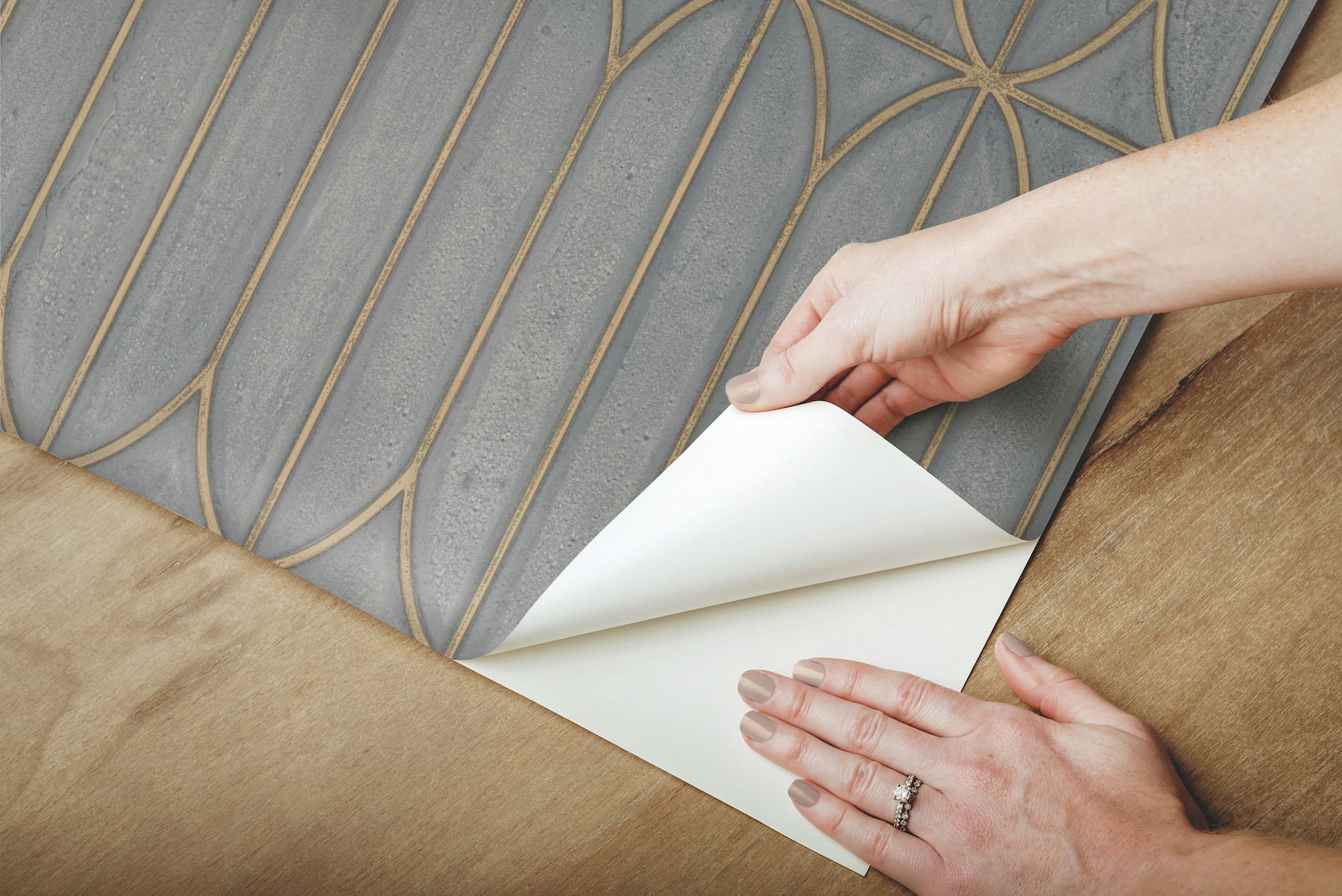 Pavilion Charcoal Peel & Stick Wallpaper large image 