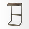 Kiran Backless 30in Seat Bar Stool | Brown Wood with Antique Nickel, Counter & Bar Stool by Mercana, 17" length x 17" width x 30" height thumbnail 6