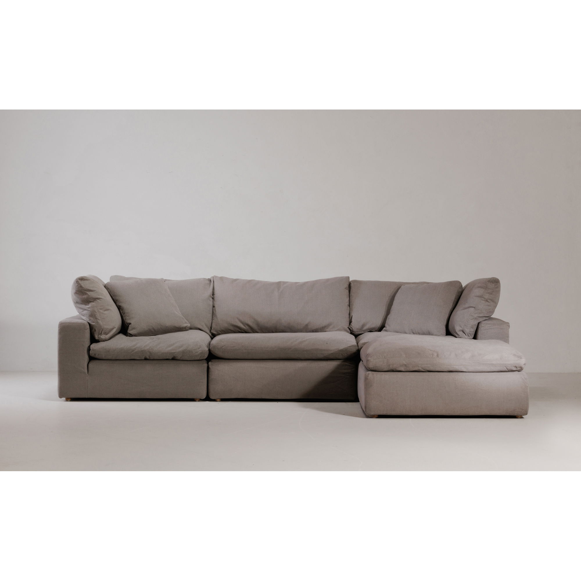 Terra Condo Lounge Modular Sectional Light Grey, Sectional Sofa by Moe's Home, 114" width x 32" height x 76" depth View 6