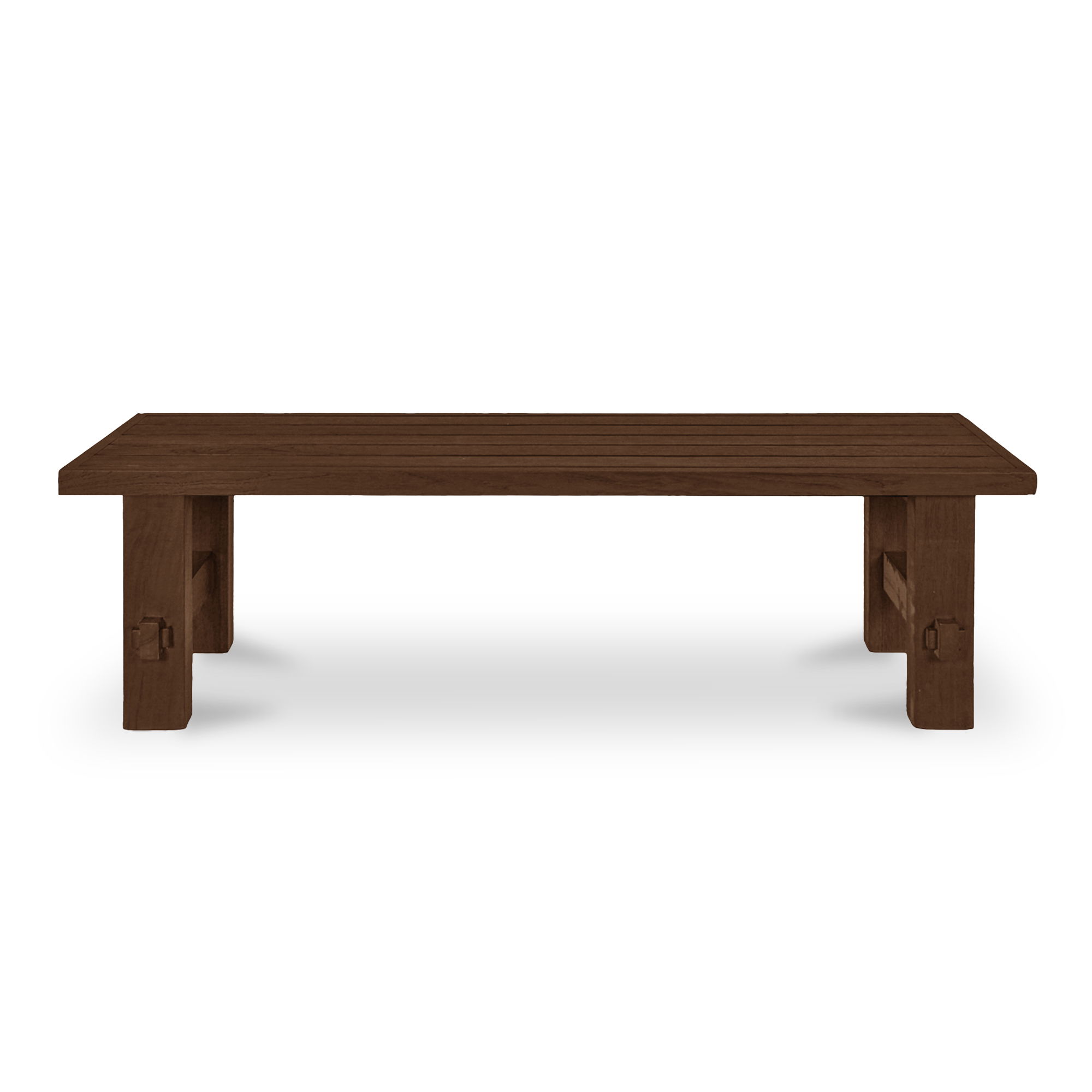 Esmond Outdoor Dining Bench Brown, Benche by Moe's Home, 64" width x 18" height x 16" depth View 5