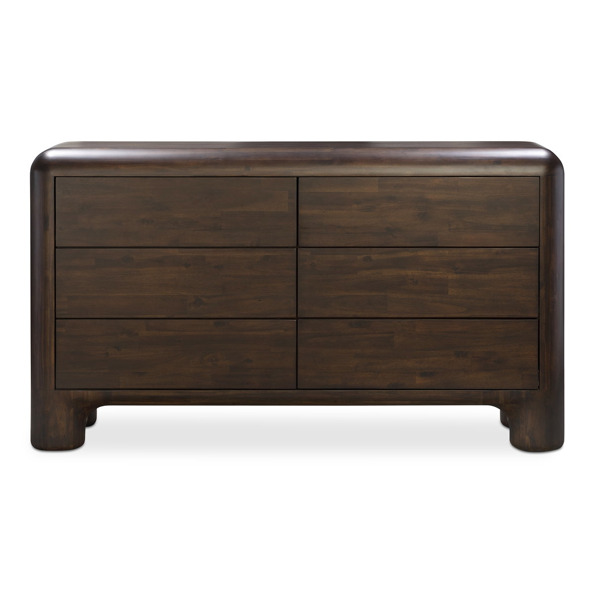 Rowan 6 Drawer Dresser Dark Brown, by Moe's Home, 58" width x 33" height x 18" depth View 1