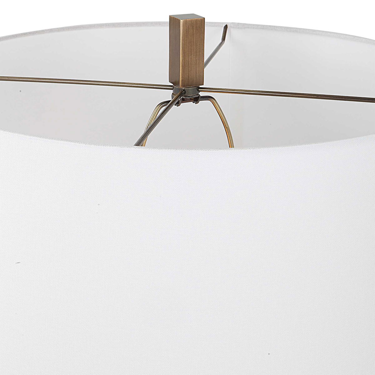 Link Brushed Gold Floor Lamp, by Uttermost, 19" width x 67" height x 19" depth View 9