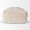 Khloe Large Cream Pouf, Ottoman by Mercana, 36" length x 36" width x 17" height thumbnail 4