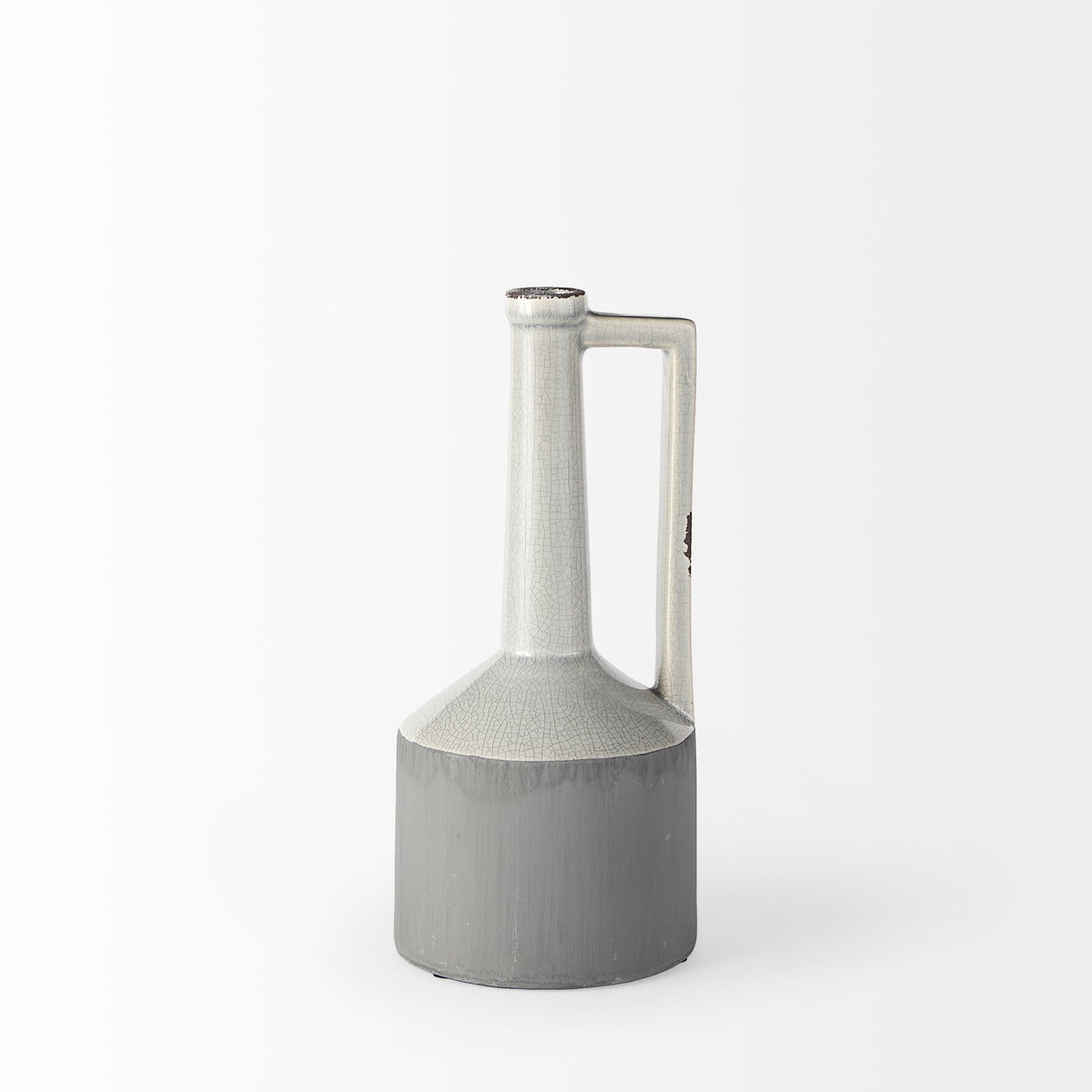 Burton 14.2H Medium Two Tone Gray Ceramic Jug Vase, Decorative Jar by Mercana, 5.5" length x 5.5" width x 12.6" height View 5
