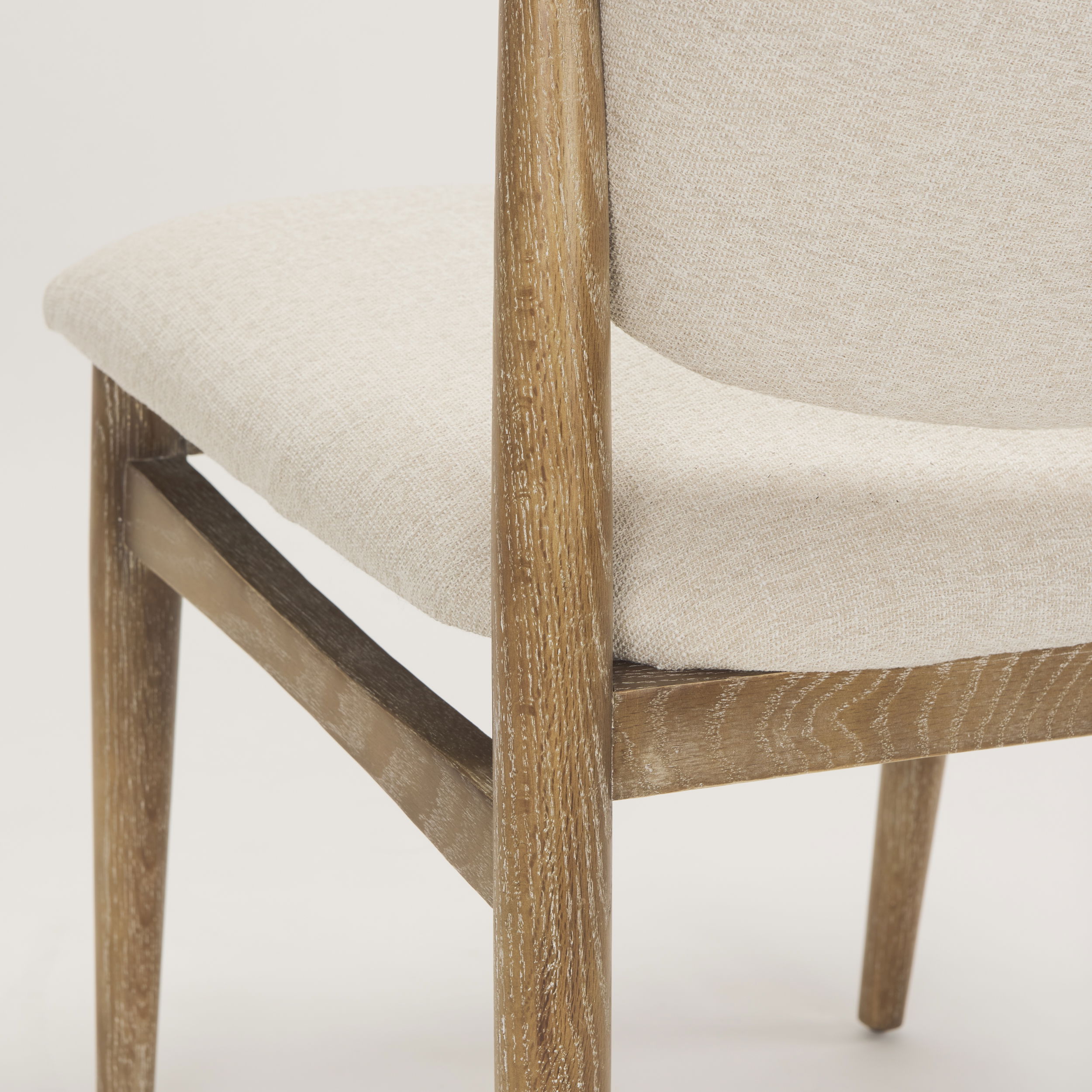 Cline Cream Fabric Upholstered and Light Brown Wood Dining Chair large image 