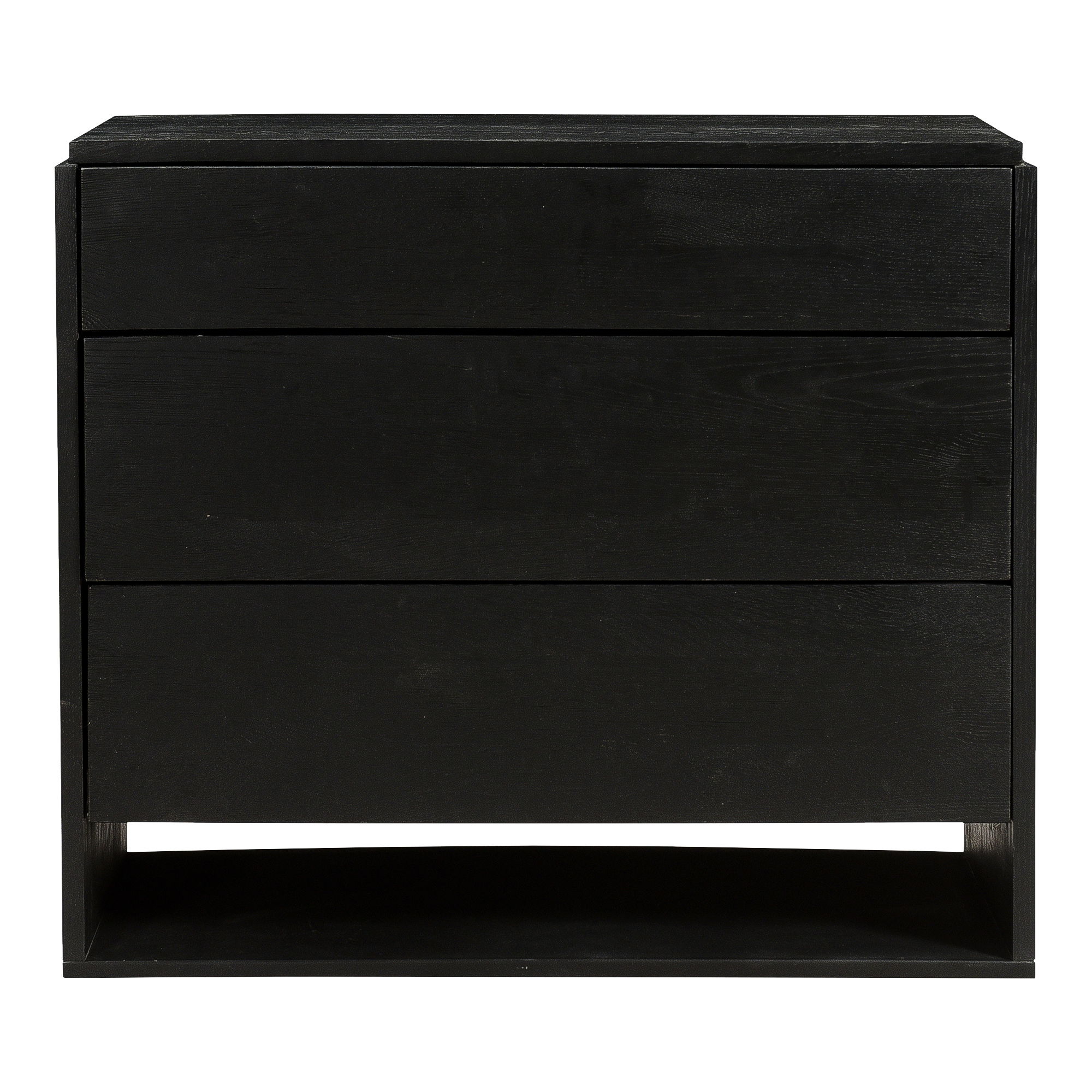 Quinton 3 Drawer Nightstand Black large image 