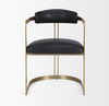Hollyfield II Black Leather Seat Gold Iron Frame Dining Chair thumbnail 4