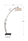 Calogero Bronze Arc Floor Lamp, by Uttermost, 5'4" width x 6'1.5" height x 1'6" depth thumbnail 3