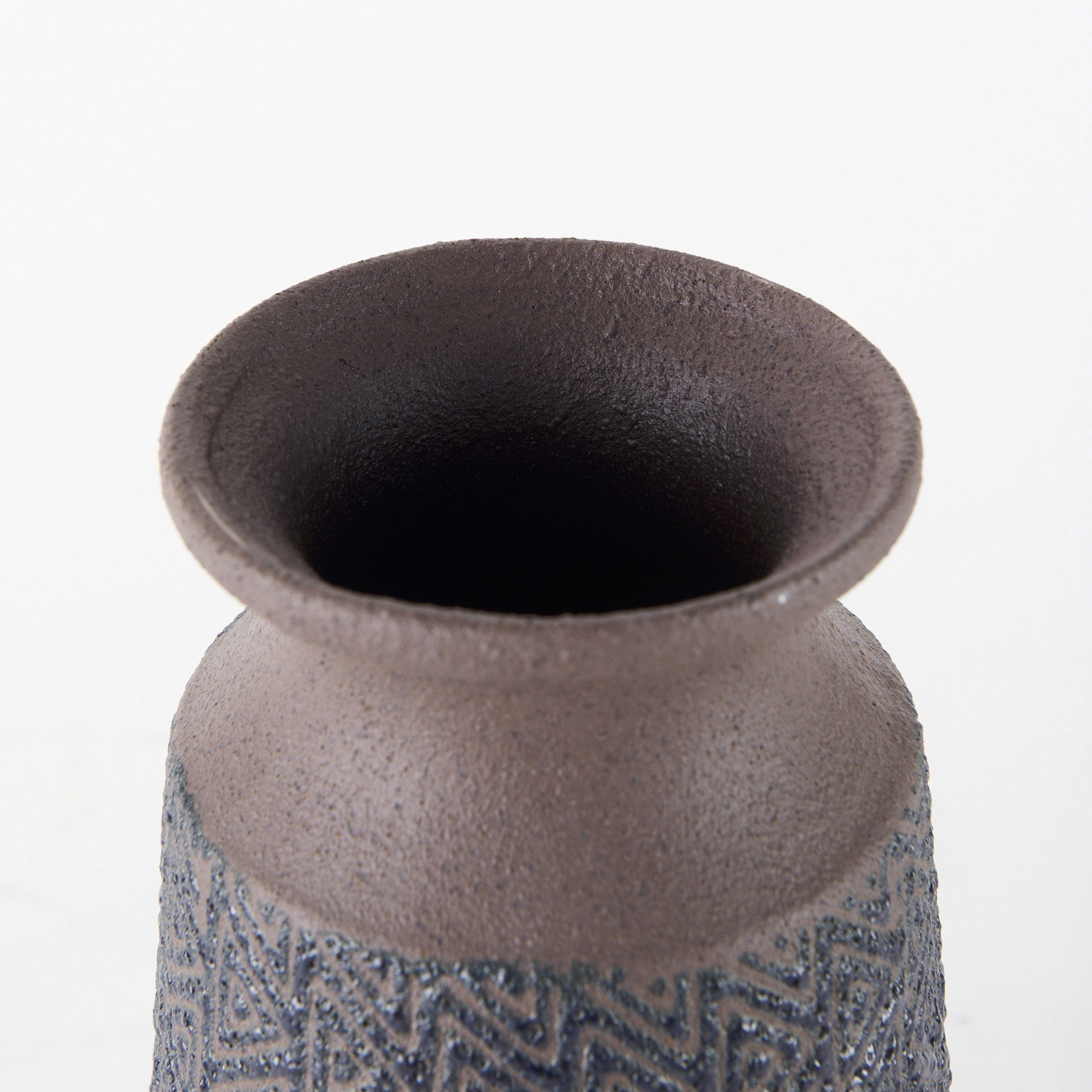Sefina III Large Brown/Black Patterned Ceramic Vase, by Mercana, 6.89" length x 6.89" width x 11.22" height View 6