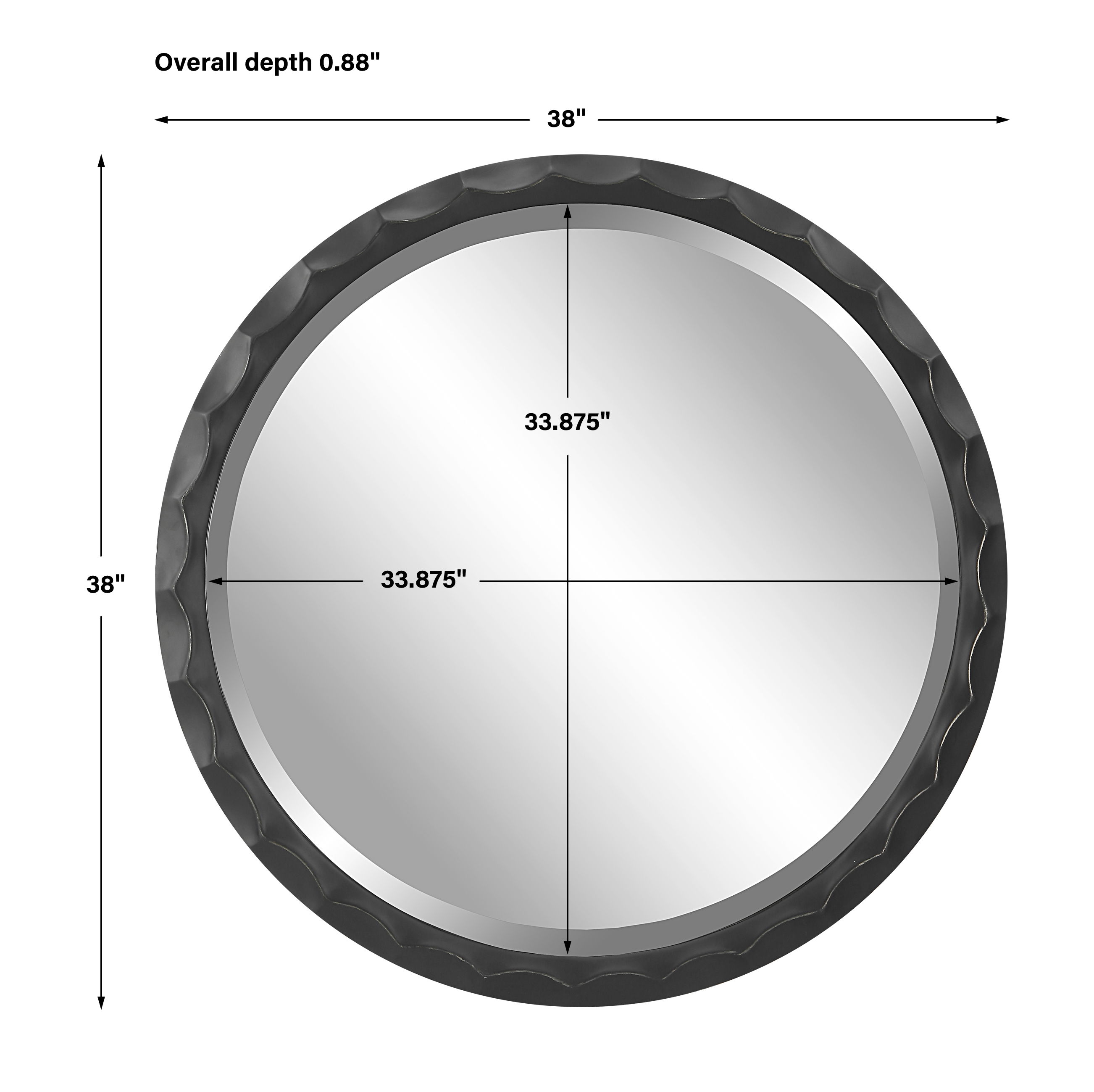 Scalloped Edge Round Mirror large image 