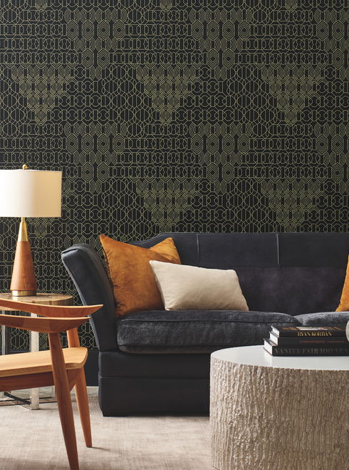 Modern Chandelier Black Wallpaper