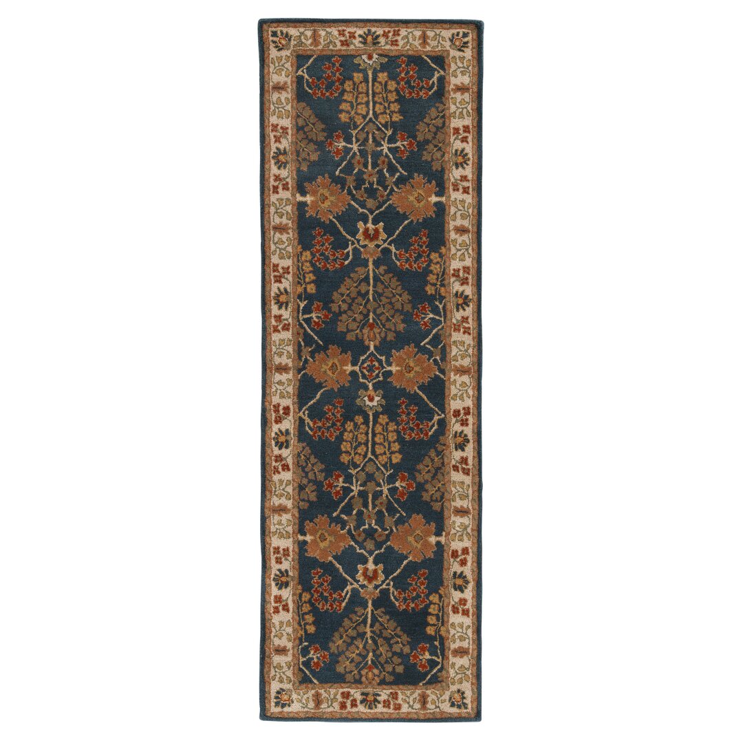 Poeme Hand-Woven Tufted Wool Dark Blue Area Rug large image 