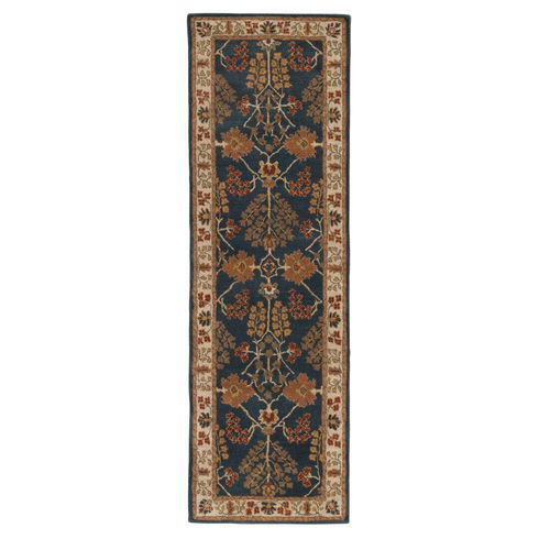 Poeme Hand-Woven Tufted Wool Dark Blue Area Rug