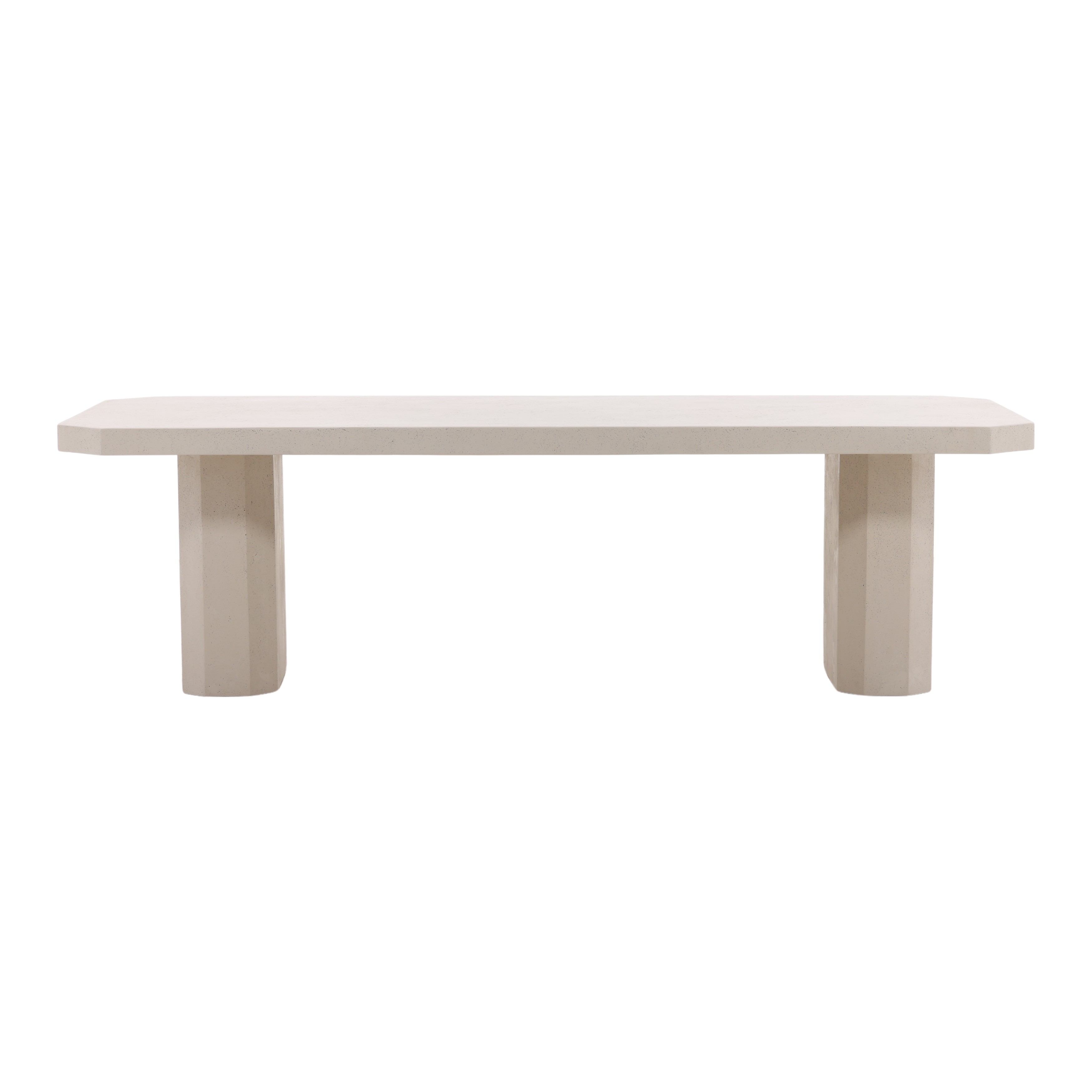 Prism Outdoor Dining Table Ivory, by Dovetail, 102.25" width x 30" height x 43.25" depth View 2